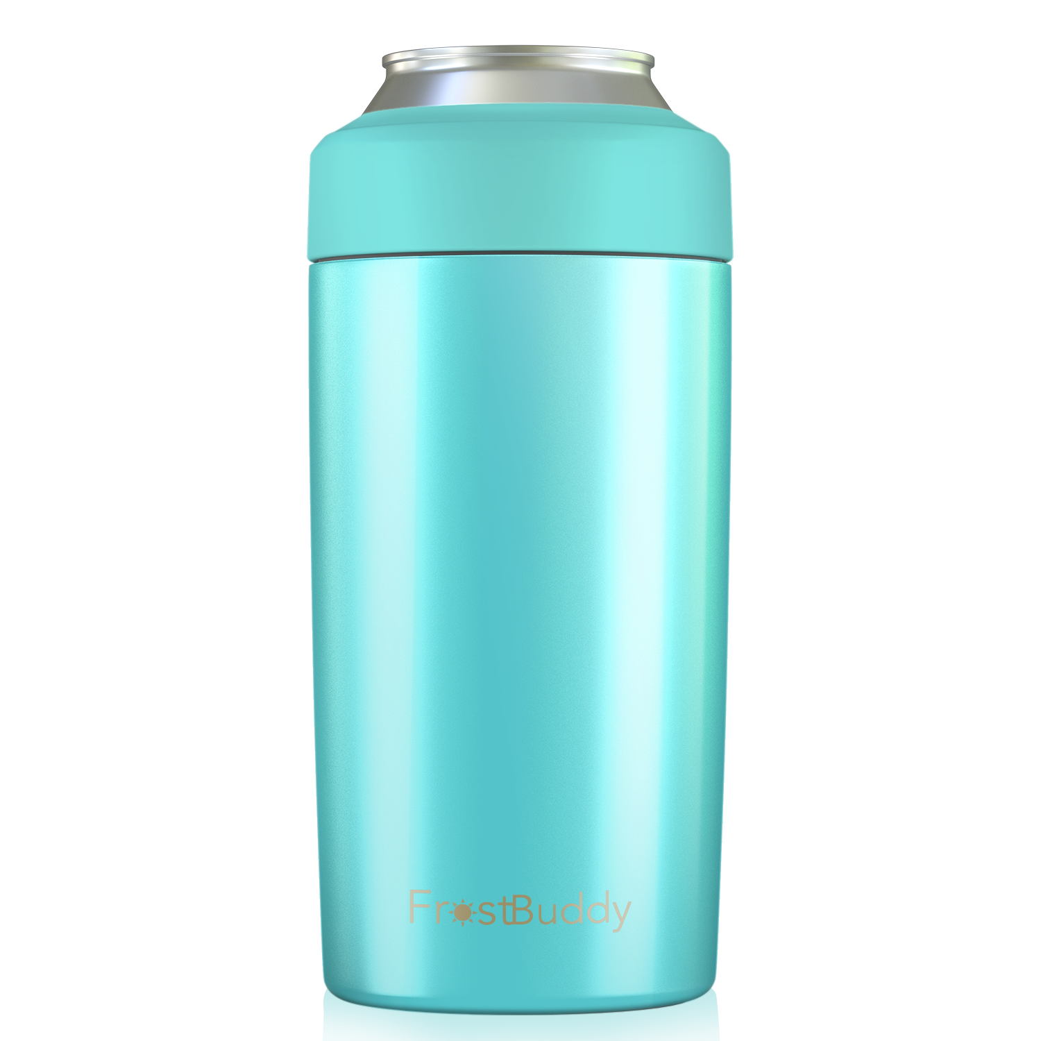 Frost Buddy Universal Can Cooler - Fits all - Stainless Steel Can Cooler  for 12 oz & 16 oz Regular or Slim Cans & Bottles - Stainless Steel (Aqua):  Home & Kitchen 